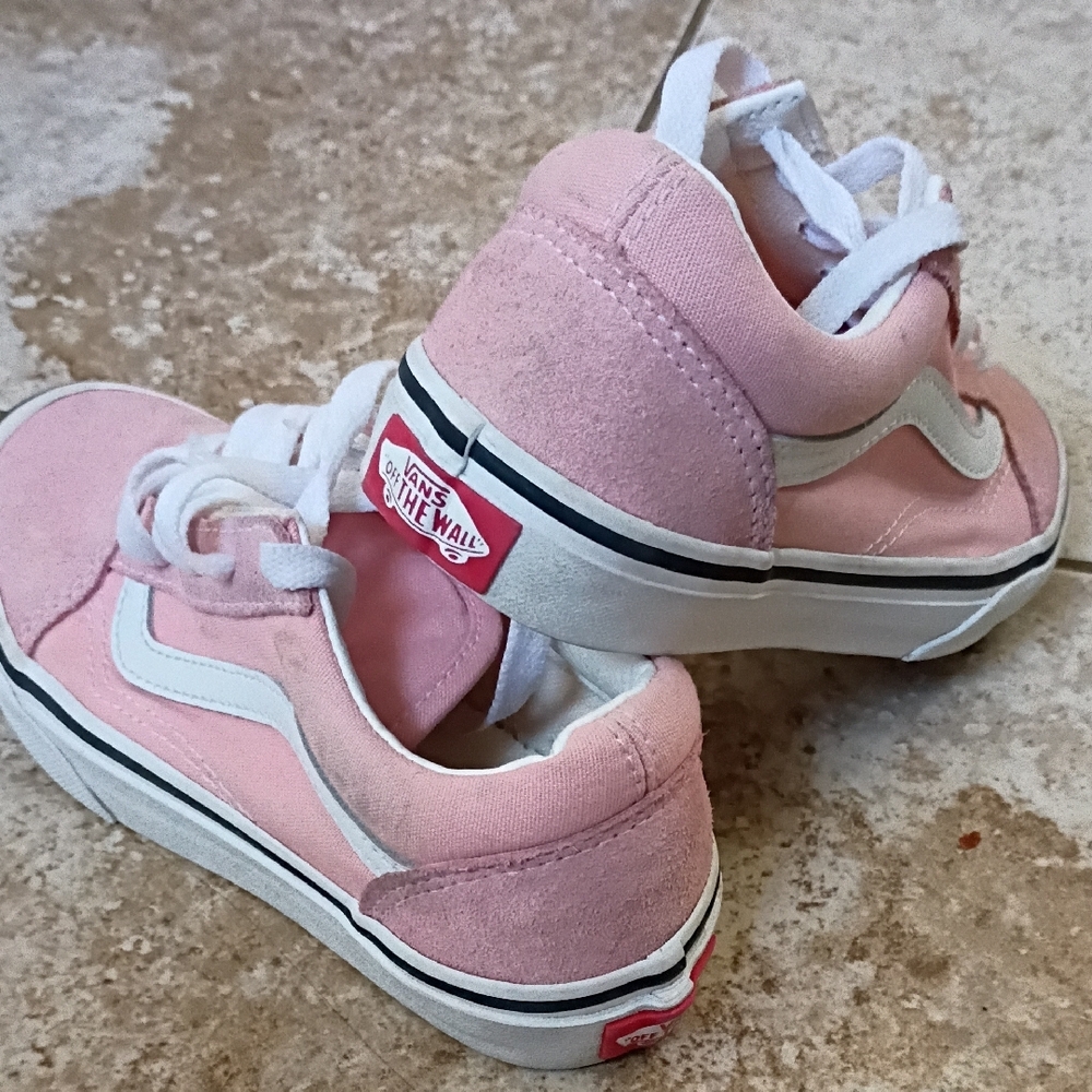 Vans Pink and White Kids Sneakers - Picture 6 of 7